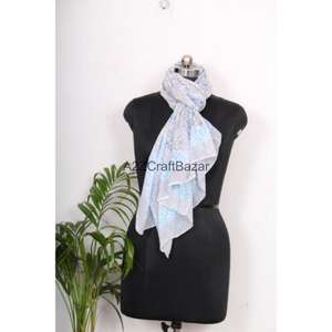 Floral Cotton Hand Block Printed Sarong Pareo Bikini Cover Up Beach <b>Wrap</b> Scarf Lightweight Women Resort Wear - Product Image 3