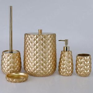 Juego de baño de latón con dispensador de jabón, soporte para cepillos de dientes, vaso y accesorios a juego para jabonera - Product Image 3