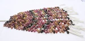 ลูกปัดทัวร์มาลีนทรงลูกแพร์เรียบเนียน AAA Natural Multi Tourmaline ขนาด 6x9 มม. ลูกปัดพลอยทัวร์มาลีนทรงลูกแพร์แบบร้อยเป็นเส้น ลูกปัดทัวร์มาลีนแบบหลวม - Product Image 3