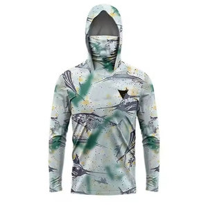 Sweat à capuche de pêche pour homme, imprimé intégral, manches longues, protection solaire UPF 50 anti-UV, pull-over pour activités de plein air - Product Image 1