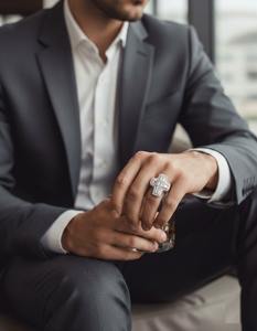 แหวนฮิปฮอปทรงกากบาท ประดับเพชรแบบ Iced Out เงินแท้ 925 หรือเคลือบทอง 10K 14K แหวนเครื่องประดับหรูหรา สไตล์ศาสนา - Product Image 1