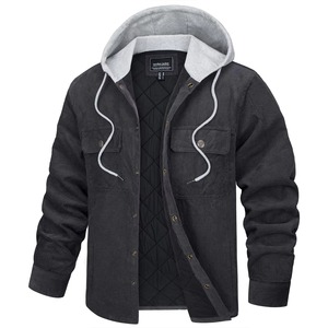 Top Fashion Direct Selling Long <b>Quilted</b> Jacket Plaid Pattern Canvas Fabric Cotton Bamboo Fiber Stand <b>Winter</b> Men's Eco-Friendly - Product Image 2