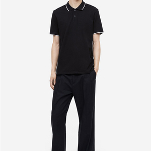 เสื้อโปโลผู้ชายแบบสลิมฟิต แขนสั้น ซิป 1/4  ออกแบบใหม่ รับทำโลโก้ตามสั่ง ขายส่ง พร้อมซิปสีตัดกัน - Product Image 3