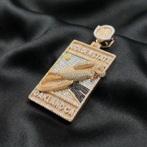 Iced Out Space <b>Rocket</b> Pendant 925 Sterling Silver Moissanite Diamond Custom Hip Hop Fashion Jewelry - Product Image 3