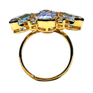 Anillo Moderno de Plata 925 Chapado en Oro, Unisex, para Uso Diario, Regalo de Joyería, Anillo Clásico con Gema Floral para Mujer - Product Image 4
