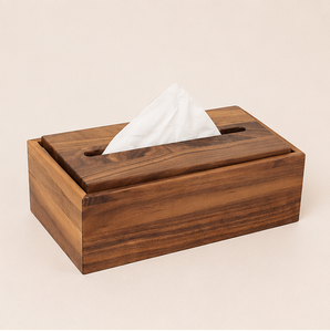 Premium Solid Black Walnut Wooden Tissue Box Cover Minimalist Handmade Rectangular Facial <b>Paper</b> <b>Holder</b> For Home Office Decor - Product Image 1