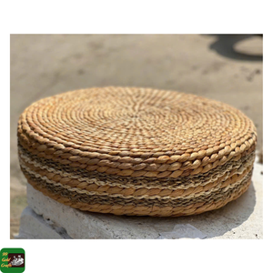 99 Gold Data Water Hyacinth Natural Fiber Handmade Foam Filled Geometric Pattern Cushion <b>Pad</b> for Hotel Use Home Decor Stool <b>Seat</b> - Product Image 3