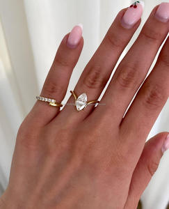 IGI/GIA Lab Grown Cut Diamond Vintage 14k jaune mariage/bague de fiançailles unisexe or blanc fin pour anniversaire fête-digne - Product Image 1