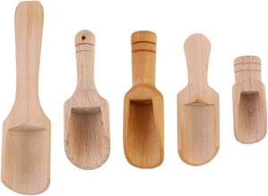 Cuillère en bois classique écologique faite à la main avec des poignées longues et fines et des capacités de 10 à 30 ml pour les aliments et les produits de bain - Product Image 5