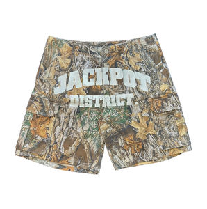 Short cargo camouflage Jackpot District pour homme, taille mi-haute, imprimé feuille d'aluminium, tenue décontractée d'été - Product Image 1
