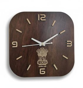 Square Wooden Wall <b>Clock</b> Silent Quartz Analog <b>Battery</b> Powered Glow in the Dark Number Display for Living Room - Product Image 1