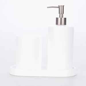 Distributeur de savon noir minimaliste avec plateau, idéal pour le comptoir de salle de bain, l'évier de cuisine, support pour savon liquide et décoration moderne - Product Image 4