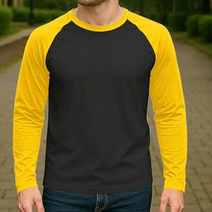 เสื้อยืดแขนยาว OEM แขนเสื้อแบบแร็กแลนตัดต่อสี สำหรับผู้ชาย 180 GSM คุณภาพพรีเมียม ผ้าฝ้าย 100% หลายสี ดีไซน์ใหม่ สไตล์สตรีทแวร์ - Product Image 1