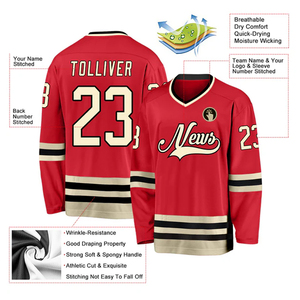 Fabricant de vêtements de sport personnalisés sur mesure pour les commandes en gros, directement de l'usine, maillots de hockey sur glace personnalisés - Product Image 6