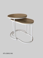 Juego de 2 Mesas de Centro para Sala de Estar, Estilo Moderno, con Superficie de Madera Negra y Estructura de Acero, Más Vendido