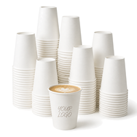 Gobelets à café en papier biodégradables personnalisés à paroi simple ou double ondulée avec couvercles et manchons