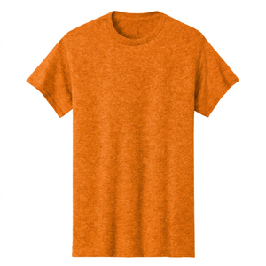 Short Sleeve O-<b>Neck</b> Knitted Blank T-Shirt 100% Cotton Puff Printing Front Street Style Loose Fit Solid Breathable Heather - Product Image 5