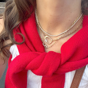 Classic Diamond Tennis <b>Necklace</b> Lab Diamond Neck Round Diamond Riviera <b>Necklace</b> Gold Bridal Jewelry Luxury <b>Statement</b> <b>Necklace</b> - Product Image 3