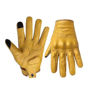 Guantes de Motocicleta Unisex de Cuero Blanco Genuino, Guantes Negros para Carreras, Protección para Motociclismo, Verano, Esquí, Uso Casual - Product Image 4