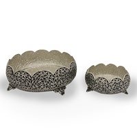 Bol urli en argent sculpté de meilleure qualité bougeoir plaqué argent fleur bol flottant métal artisanat urli laiton inde décor
