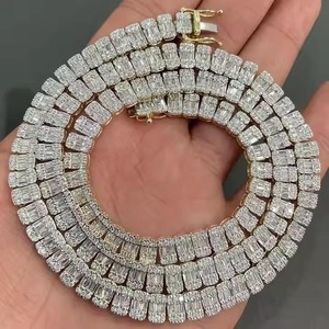 Hip Hop Jewelry Cuban Link <b>Chain</b> VVS Clarity Moissanite Diamonds <b>Iced</b> Out Gift IGI Certified Best Prices From Indian Supplier - Product Image 3