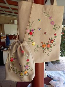 Bolsa de lino para llevar la compra, natural, resistente, con asa, tono neutro, para uso diario, suave. - Product Image 2