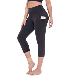 Nouveau design, leggings de sport taille haute en polyester respirant pour femme, longueur genou, séchage rapide, vêtements de yoga, service OEM - Product Image 2