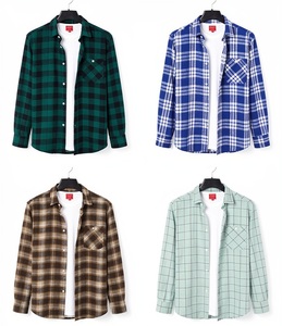 เสื้อเชิ้ตแขนยาวลายสก๊อตผ้าสักหลาดสำหรับผู้ชายสไตล์เกาหลีฤดูใบไม้ร่วงทรงหลวมสบายๆแฟชั่นคอปกติดกระดุม 160 กรัมสำหรับนักเรียนเยาวชน 4XL/XXS - Product Image 6