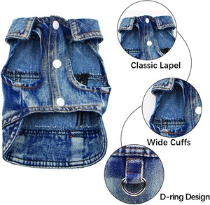 Chaleco de Mezclilla para Perro, Chaqueta para Mascotas de Color Sólido, Atuendo sin Mangas de Lujo para Todas las Estaciones - Product Image 6