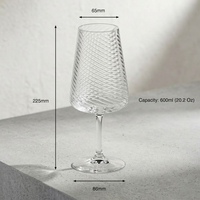 [Holar] Verres à vin en plastique côtelés incassables de 20 oz, fabriqués à Taïwan, pour fêtes, mariages, anniversaires