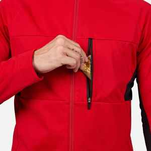 Veste en polaire rouge pour homme, col montant, fermeture éclair, coupe-vent, décontractée, couleur unie, polyester, coupe régulière - Product Image 4