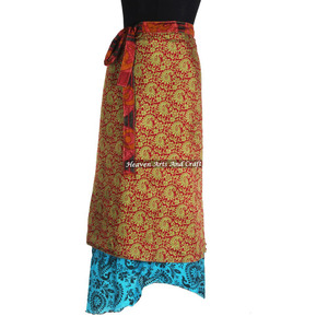 Exclusive Indian Around Reversible Silk Magic Wrap <b>Skirt</b> <b>Boho</b> Stylish Multi Color Summer Wear Comfortable Fashion <b>Boho</b> Hippie - Product Image 6