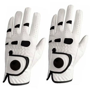 Gants de golf en cuir véritable de haute qualité, dernière mode, unis, avec logo brodé, respirants et extensibles, de la marque Punchin Sports. - Product Image 4
