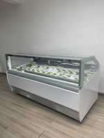 Vitrine Réfrigérée CE 304SS avec Logo Personnalisé, 24 Bacs, Porte Avant, Film Chauffant Électrique Anti-Buée, pour Crème Glacée et Gelato