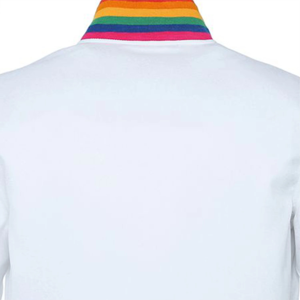 Men's White Cotton Shirt <b>Jacket</b> With Rainbow Collar Casual Summer Wear Turn-down Collar Regular Fit Solid Color Pullover Style - Product Image 4