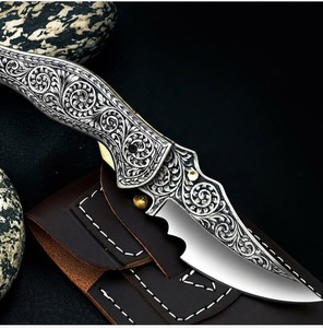 PERKIN STEEL INDUSTRIES Cuchillo Plegable Personalizado de Acero Inoxidable Hecho a Mano con Funda de Cuero, Precio Bajo al por Mayor OEM, DIY - Product Image 2