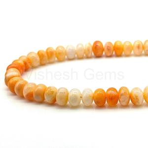 Natural Orange Opal Smooth Rondelle Beaded Choker Necklace 7x8mm Candy Opal Gemstone Necklace With 925 Sterling <b>Silver</b> Jewelry - Product Image 4