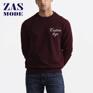 Sudadera de punto transpirable con estampado digital bordado para invierno, cuello redondo, holgada, de algodón, para hombre - Product Image 1