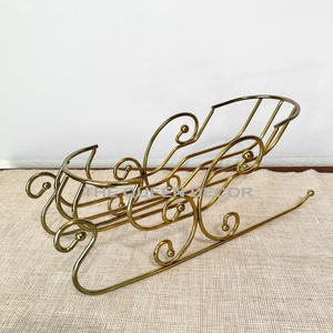 New Style Christmas <b>Tabletop</b> Metal Christmas Sleigh Metal Bottle <b>Storage</b> Holding Creative Sleigh Metal Blank Sublimation - Product Image 1