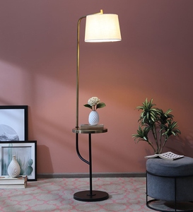 Lampe sur pied de luxe avec abat-jour en tissu beige et base en métal, fabrication OEM/ODM, faible MOQ, prix d'usine, vente en gros, approvisionnement en vrac - Product Image 2