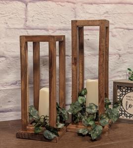 Centro de Mesa Rústico Blanco, Decoración Rústica, Portavelas de Metal y Madera, Farol Navideño, Decoración Antigua para el Hogar, Boda, Festividades - Product Image 5