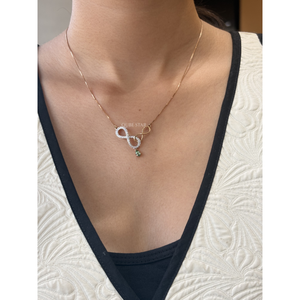 Elegante Collar Infinito con Diamante Cultivado en Laboratorio de 0.45 Ct, Colgante Infinito Dorado Trenzado con Acento de Pera, Joyería Fina para Mujer - Product Image 1