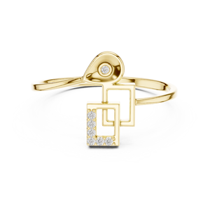Anillo Clásico Minimalista de Oro Amarillo Sólido de 14k con Diamantes Cultivados en Laboratorio de Corte Redondo, Anillo de Boda Clásico, Regalo para Ella - Product Image 1