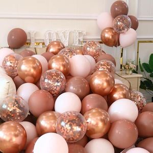 Palloncini in Lattice con Coriandoli Oro Rosa, Confezione da 60, 12 Pollici, Riempibili con Elio per Matrimoni, Compleanni, Anniversari o Feste Nuziali - Product Image 1
