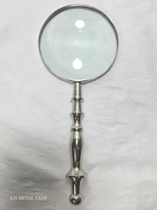 Loupe de poche en métal argenté antique, loupe décorative de bureau vintage, cadeau d'entreprise haut de gamme, accessoire de bureau - Product Image 5