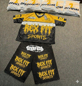 ชุดเซ็ตวินด์เบรกเกอร์ผู้ชายพิมพ์โลโก้ได้  แบบซิป  ผ้าไนลอน  ชุดลำลองฤดูร้อน  สองชิ้น  สไตล์สตรีทแวร์ สำหรับผู้ชาย - Product Image 1