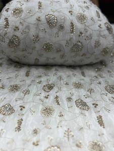 Tissu brodé perlé Dobby 100% soie pour robes de mariée, dentelle et vêtements pour filles - Fournisseur et fabricant sur mesure - Product Image 1