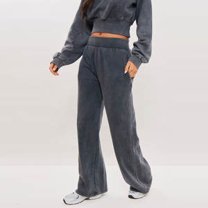 Pantalon de jogging évasé personnalisé pour femme, taille haute, extensible, style yoga, jambe large, décontracté, pour la détente, fabricant OEM - Product Image 2