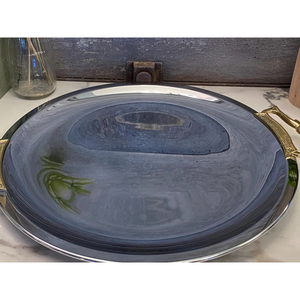 Offre Spéciale – Plateau de Service Rond en Acier Inoxydable Style Arabe, Vaisselle Antique Personnalisée, Assiette de Présentation pour Mariages et Anniversaires - Product Image 3