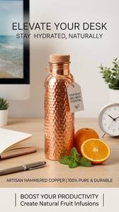 ขวดน้ำทองแดงแบบคลาสสิกพร้อมฝาเกลียว - Product Image 3